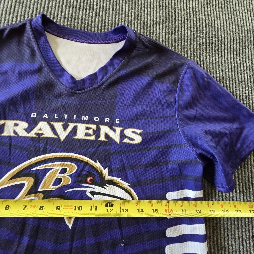 Baltimore Ravens NFL Flag Football Jersey Purple Black Striped Youth XL